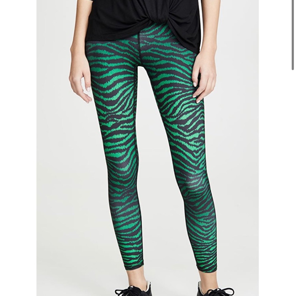 EUC Terez Black/Green Tall Band Leggings | XS